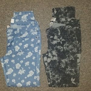 Skinny Jeans (Women's) floral pattern
